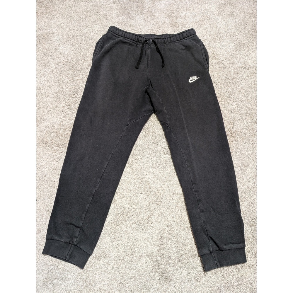 Nike Joggers Mens Medium Black Fleece Sweatpants Relaxed Fit Drawstring Sporty